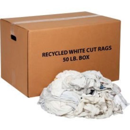 MONARCH BRANDS Global Industrial„¢ Recycled White Cut Rags, 50 Lb. Box R020-W48-PU*50